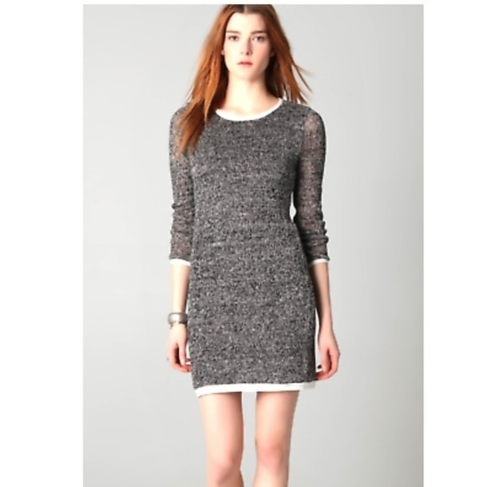 Gryphon Lamu Linen Marled Knit Long Sleeve Dress M